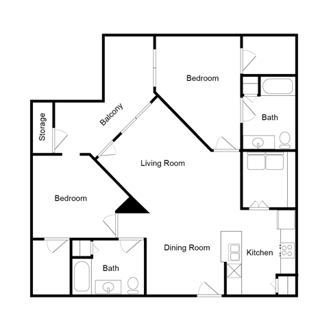 Two Bedroom Two Bathroom B at St. Augustine Estate, Texas